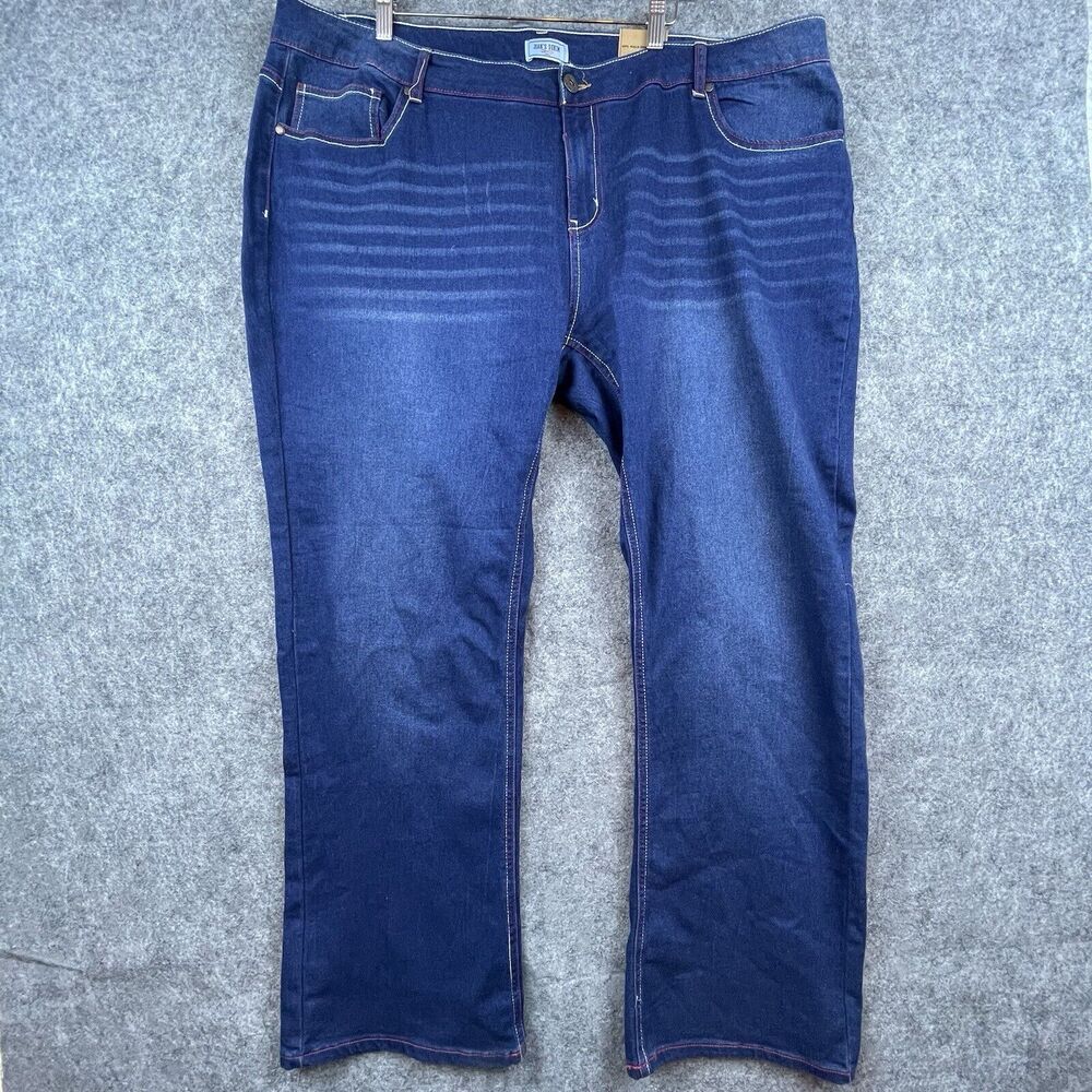 Jean's‎ Denim Jeans Womens 22W Cropped Stretch Embroidered Western